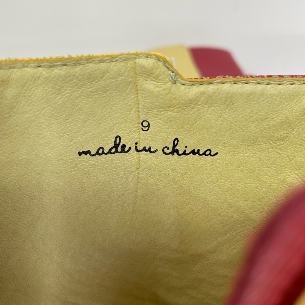 Charlotte Stone Stylish Raspberry Yellow Ankle Boots Textured Size 9 - Picture 9 of 10